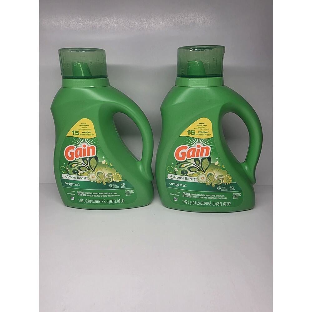 Gain Aroma Boost HE Original Scent Liquid Laundry Detergent, 45-Loads,65 fl, 2pk